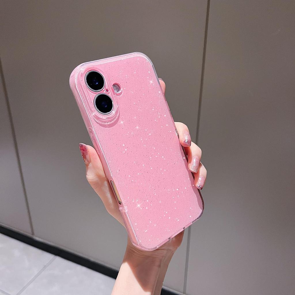 Pink Cute Glitter Case For iPhone 16 Pro Max 15 Plus 14 13 12 11 X XS XR SE 2022 2020 7 8 16Pro Sparkly Shiny Girly Women Girl Phone Cover Accessories