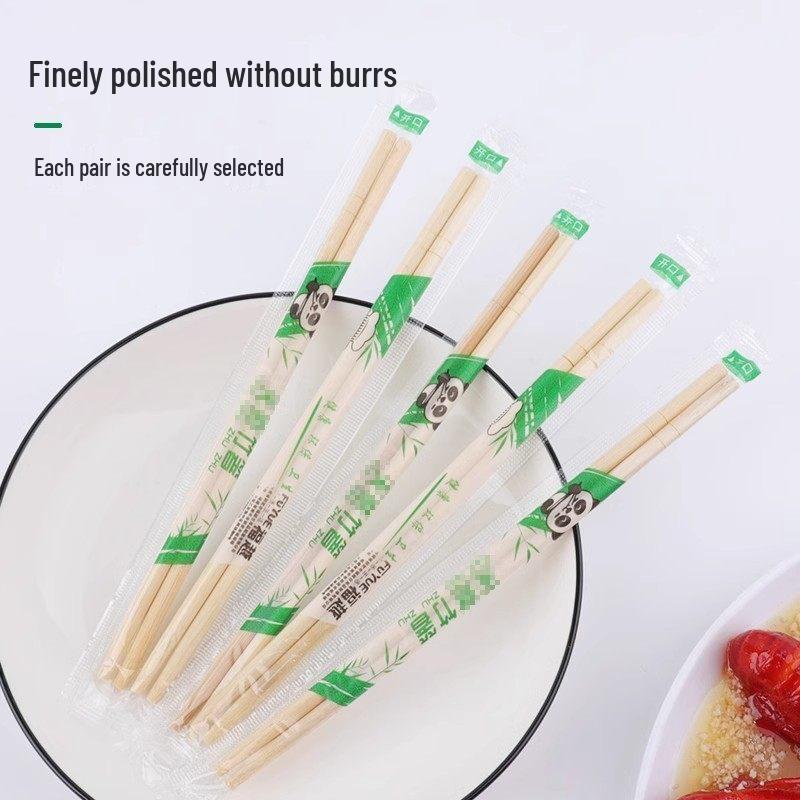 ZISIZ 100-Pair Disposable Bamboo Chopsticks & Bowls