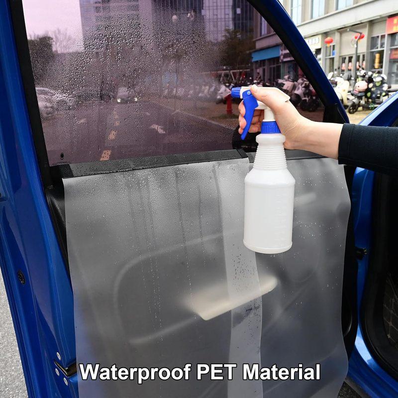 EHDIS Car Door Panel PET Cover Waterproof Gaurd Protection Glass Cleaning Window Film Tint Install Water Shield Sheet 2pcs/Pack