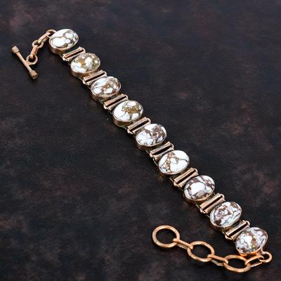 Wildpferd-Magnesit-Armband Kupferarmband Echter Edelsteinschmuck Verstellbares Kettenarmband Kupferschmuck Handgefertigtes Armband für Geschenke