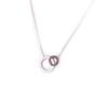 Les Trésors De Lily [M7624] - Silver Necklace 'Sissi' Pink White (rhodium-plated) - 15x15 Mm