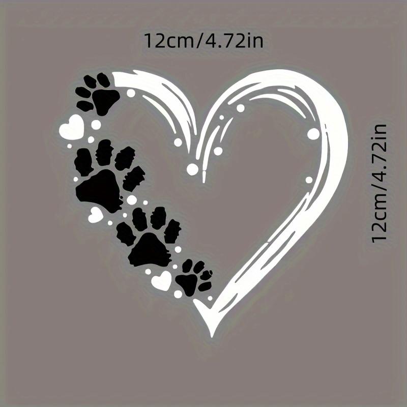 1PC Heart Paw Print Car Stickers Waterproof for Trunk Laptop Motorcylcle Vinyl Decals Scratches Cover Funny Auto Decoration