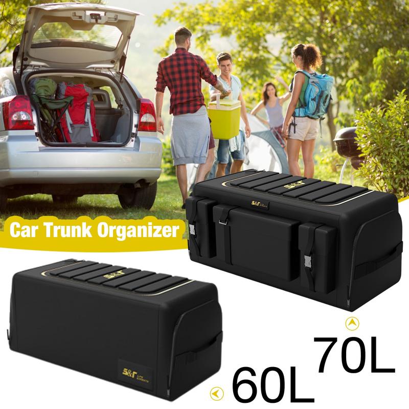 60L/70L Car Storage Box Folding Storage Box Finishing Artifact Car Interior Accessories Car Trunk Organizer