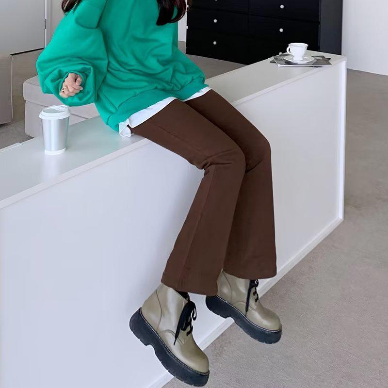 Women's American Retro Brown High-Waist Flared Jeans - Fall 2023 Trend