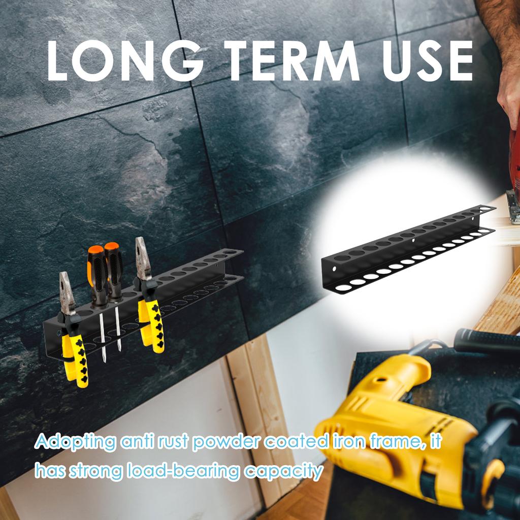 Screwdriver Organizer 14/23 Holes Wall Mounted Screwdriver and Pliers Holder Rustproof Iron Screwdriver Rack Space Saving Wall