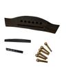 Solid Wood Guitar Bridge Set: Includes Saddle, String Pins, Upper & Lower Nut, Copper String Pin Set