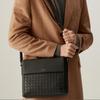 Daks Black Cowhide Crossbody Bag Grid Pattern Dbba3f263bk