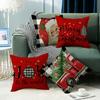 Christmas New Throw Pillow Cover Sofa Cushion Linen Christmas Red Festival Home Decoration Cushion Pillow Cover