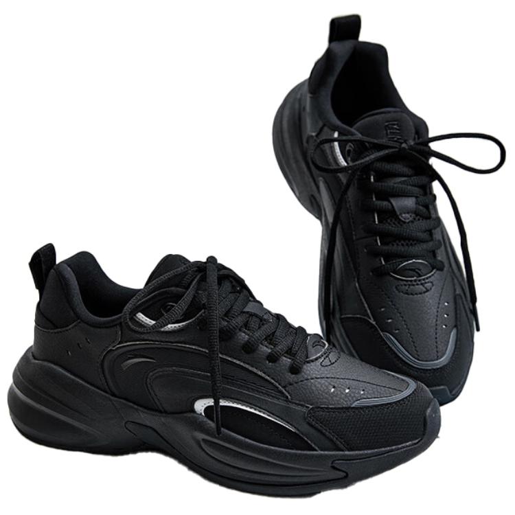 Anta Ace Retro Running Durable Low-Top Dad Shoes Women Sneakers Black 922338802-4