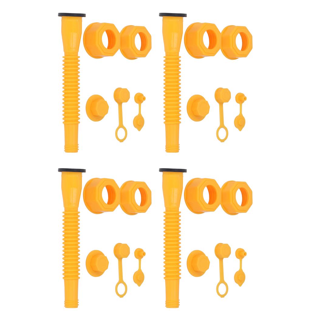4 Set Gas Can Spout Kit Leakproof Flexible Nozzle Replacement Set for 1 2 5 10 Gal Cans