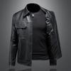 Fall/Winter 2024 New Men's Lapel Motorcycle Leather Jacket Trendy Fashion Slim Versatile Leather Jacket 8118