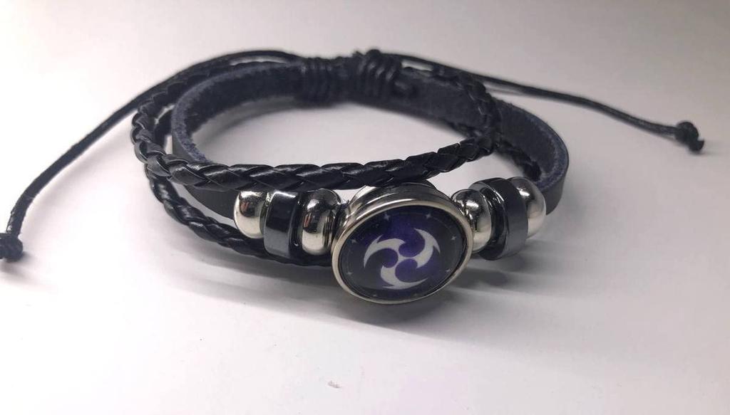 TiproPechka Genshin Impact Eye of God Lightning Bracelet, Braided, Elemental Magical Organ, 7 Heavenly Gods Statue, Cosplay Accessory
