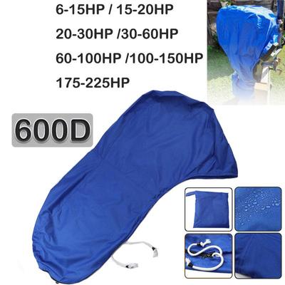 600D 6-225HP Boat Full Outboard Engine Cover Protection Blue For 6-225HP Motor Waterproof Sunshade Dust-proof