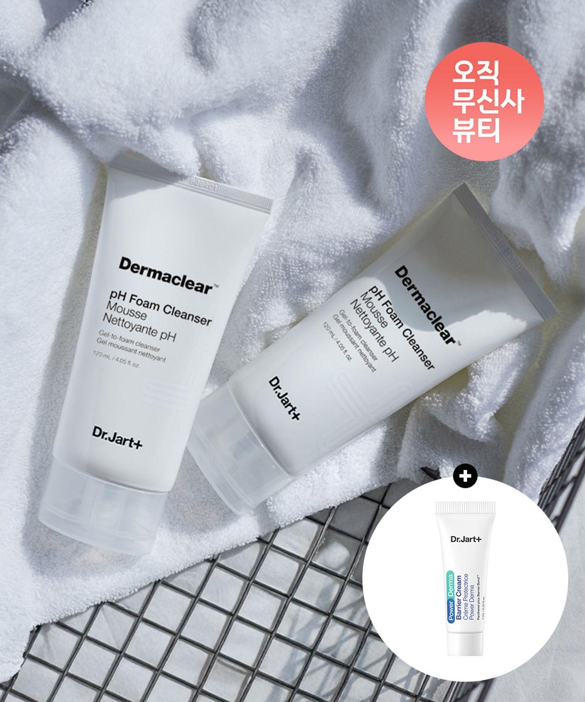 2-Pack Derma Clear PH Cleansing Foam 120ml + Free Gift: 1 Power Derma Barrier Cream 7ml
