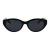 Saint Laurent Full Frame Detail Acetate Cat Eye Sunglasses Women Sunglasses Black 30048348