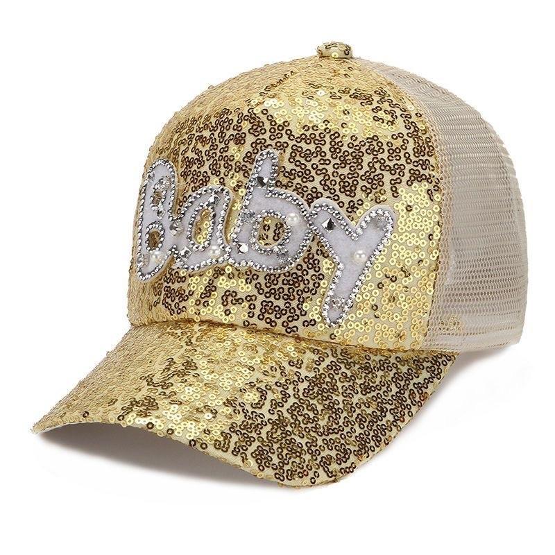 Summer Mesh Baseball Cap With Sequin Mesh Sun Hat For Women Outdoor Sun Protection