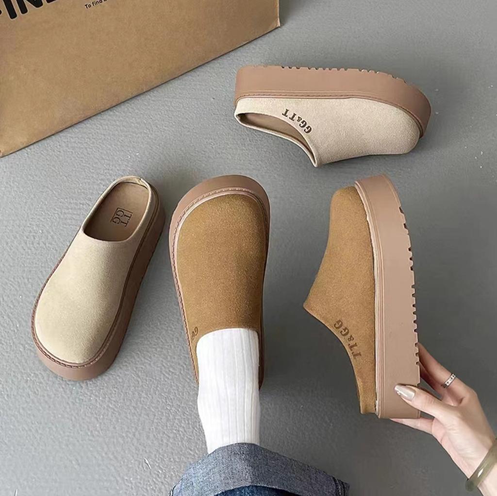 Retro Bag Head und Halbschuhe mit dicker Sohle für Damen im Herbst 2025, neue Modelle für den Außenbereich, modisch und vielseitig, lässige Einslipper