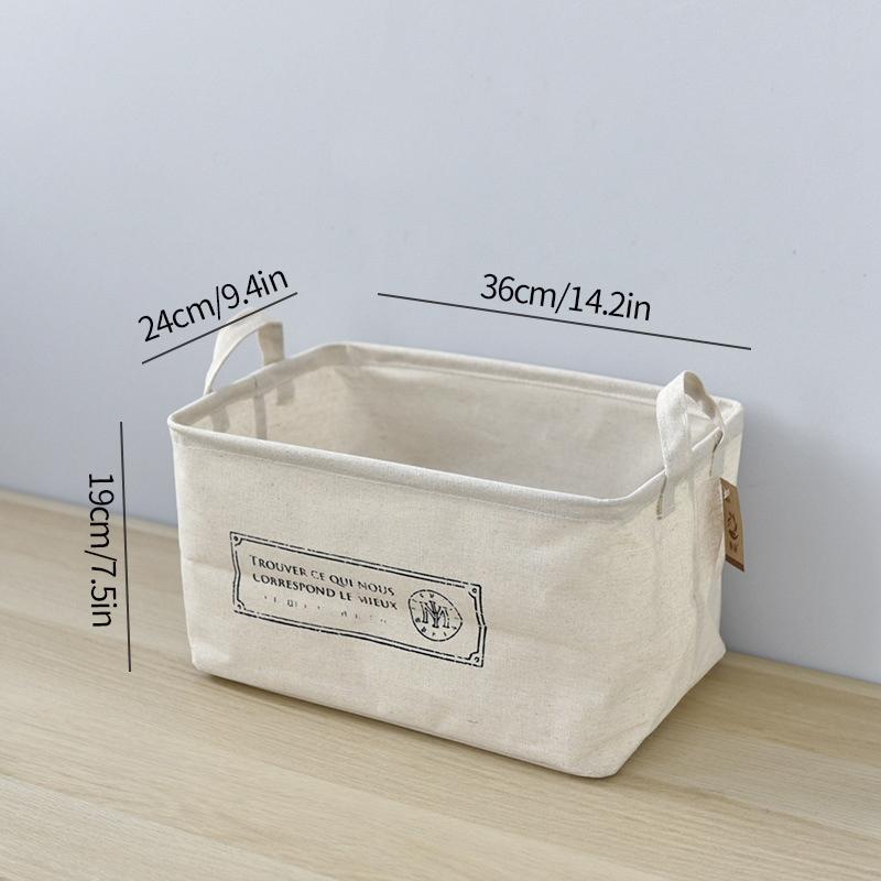 Simple Linen Storage Basket Cotton Linen Laundry Basket Foldable Desktop Sundries Organizer Closet Clothes Underwear Storage Box