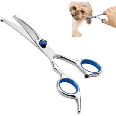 Pet Grooming Scissors with Round Head Safe and Precise Professional-Stainless Steel Dog Hair Shears for Effortless Trimming