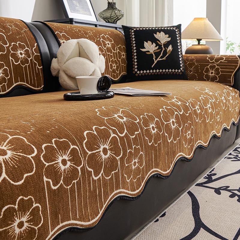 New Irregular Shaped Chenille Sofa Towel Luxury Sofa Covers For Living Room All Season Universal Anti-slip Sofa Mat Seat Pad
