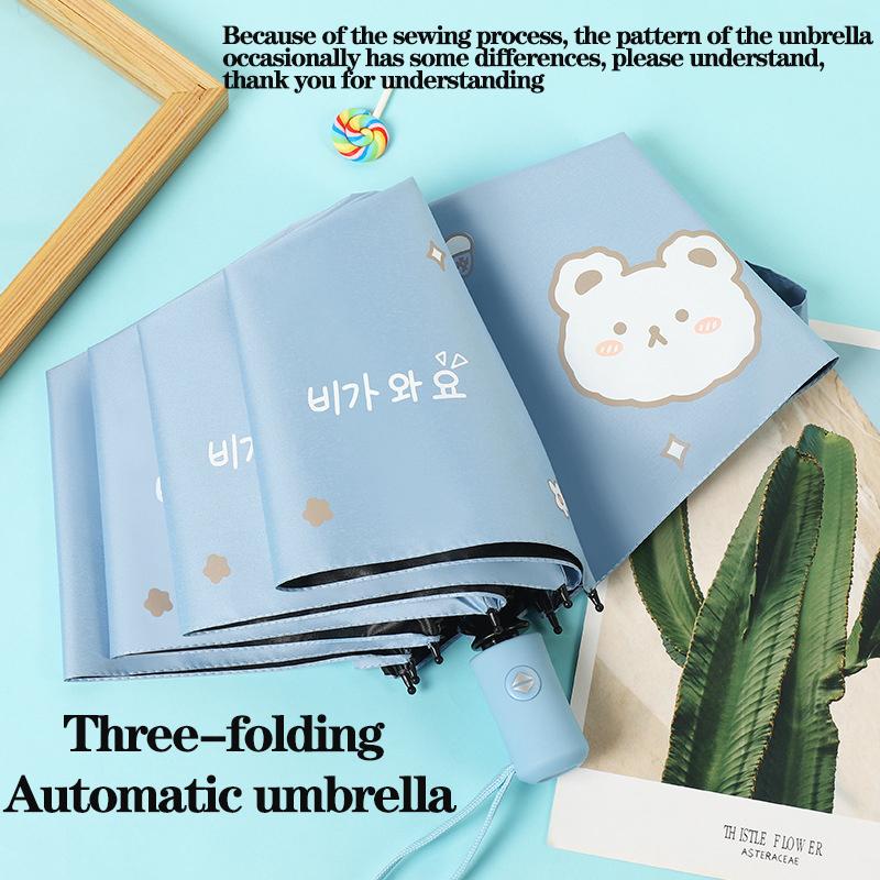 Windproof Folding Umbrella,parasol umbrella,Cute Little Bear,Automatic Umbrella,UV Blocking and shading,Portable for Travel,Gift