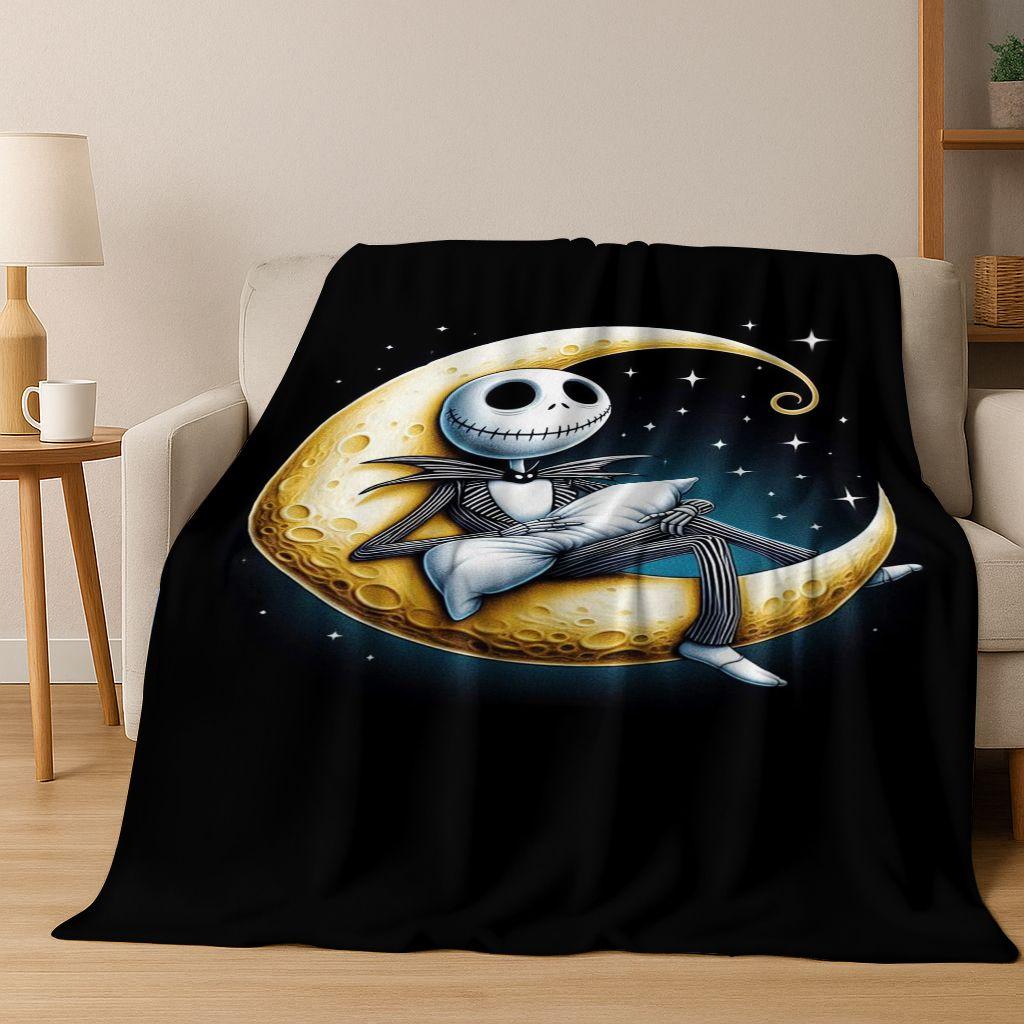2026 New The Nightmare Before Christmas Jack Cartoon Flannel Blanket,Warm and Cozy Soft Throw Blanket for Home Bedroom Bed Sofa