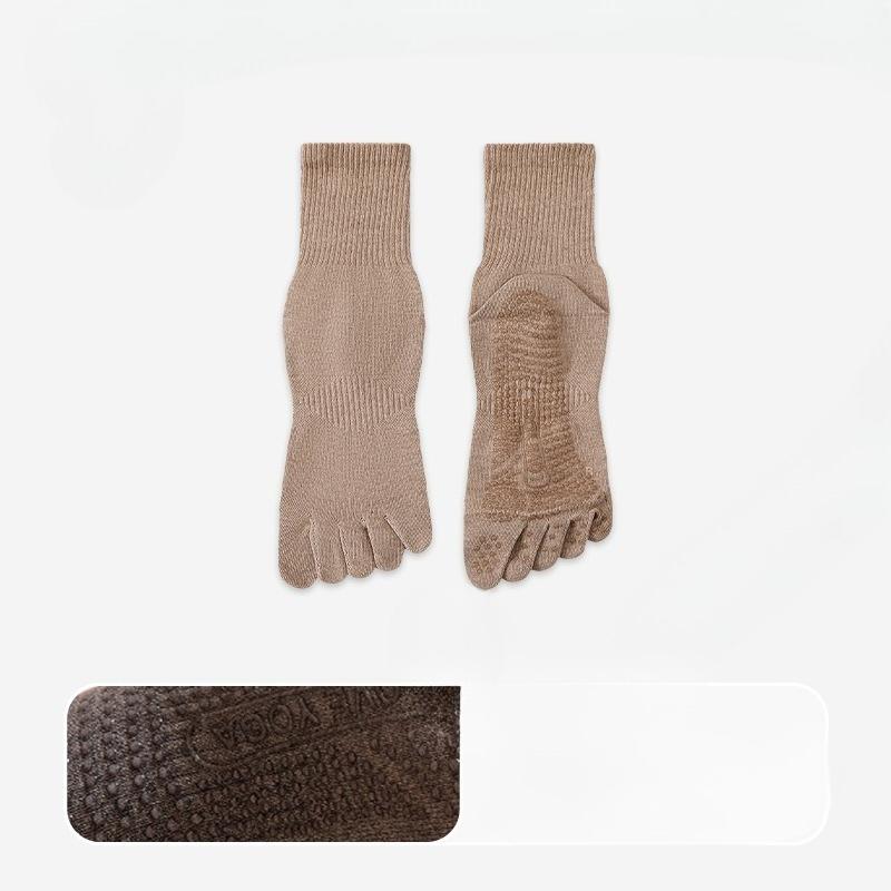 Herrhöst Bomull Svettabsorberande Silikon Halkfria Sport Fitness Pilates Yoga Femfinger Rörstrumpor