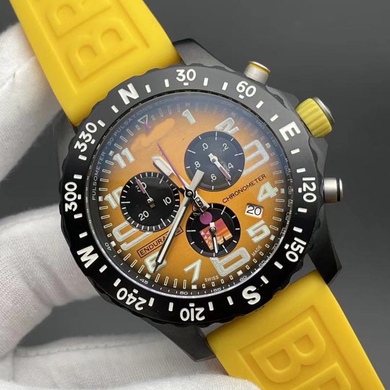 

2025 Century BN Men s Quartz Chronograph Watch with Leather Strap and Euro Gear Ring Rubber Wristband
