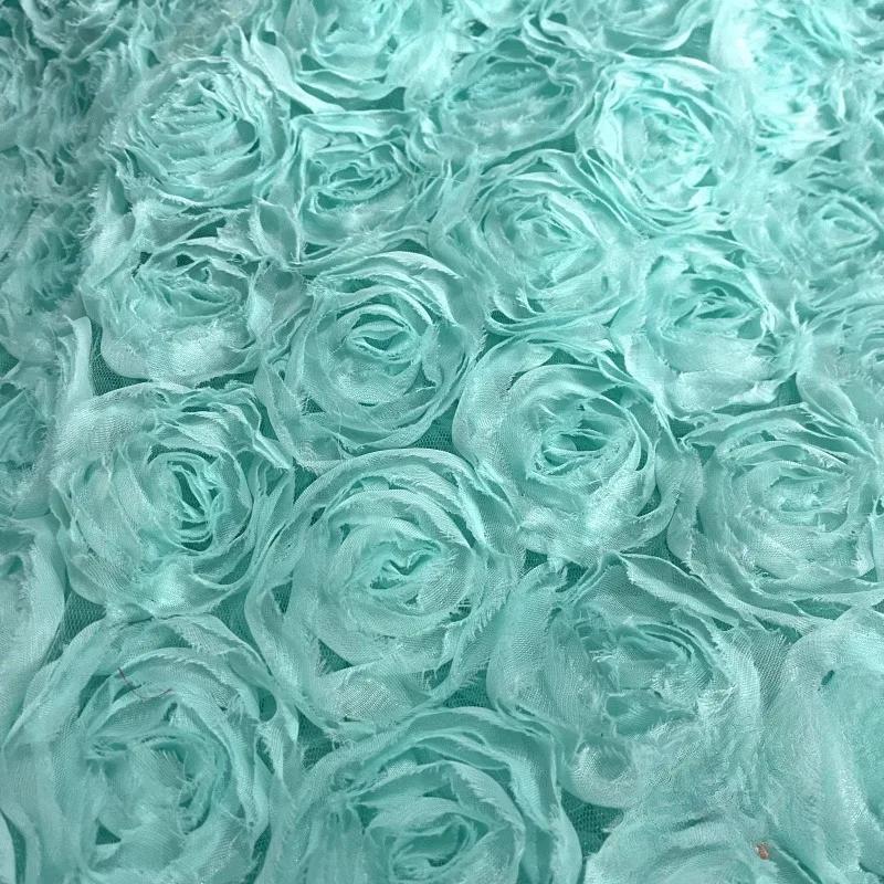 100x130cm High Quality 3D Rose Flowers Fabric Lace Craft Dress Wedding Party Carpet Background Decoration Patchwork Sewing Telas
