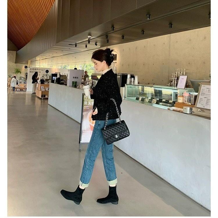Grape Mother Same Korean Retro Martin Boots Women's Head Suede Versatile Thick Heel Height-increasing Thin Boots Autumn and Winter Short Boots