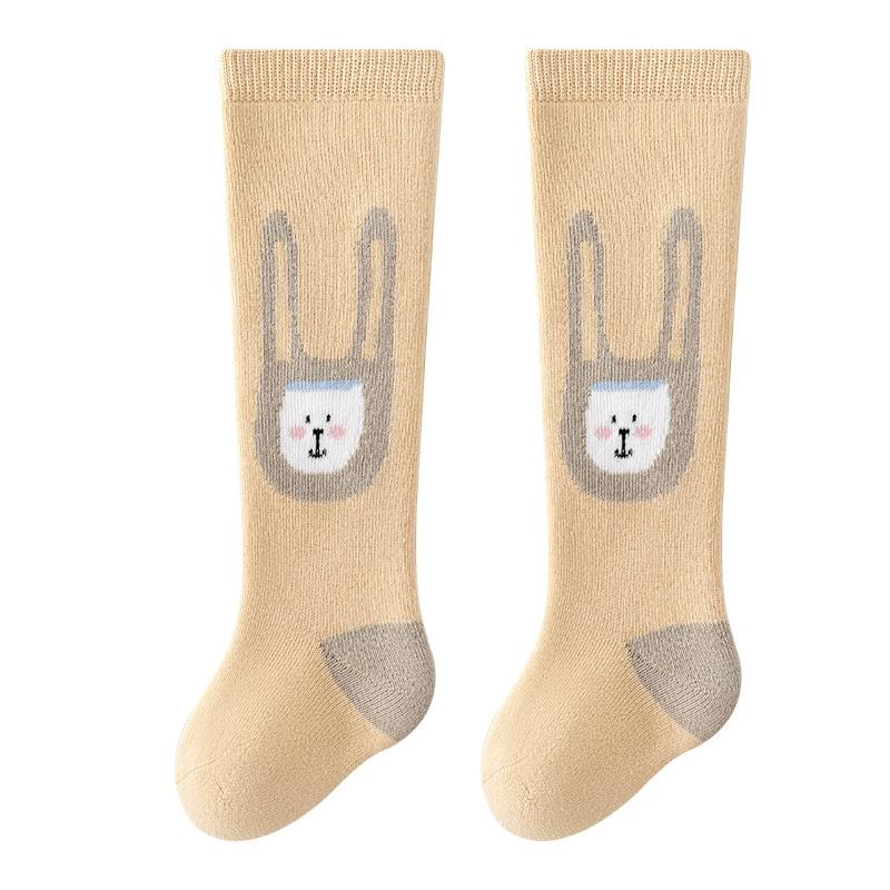 

Новые носки с милым мультяшным кроликом для малышей и новорожденных, махровые носки с мехом внутри, длинные детские платные носки M жёлтый