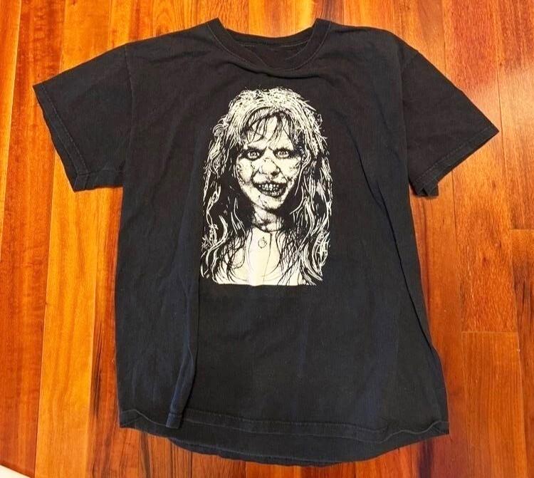 Хоррор-фильм Изгоняющий дьявола Черная футболка S-5XL Хэллоуин 80-е Хоррор Репринт Унисекс Футболка S