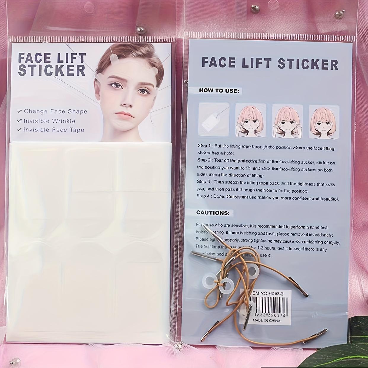 3 Box 18pcs Invisible Facial Tape with 4 Adjustable Straps, Reusable Unscented Face Lift Tape for Neck, Jawline & Double Chin 3BOX