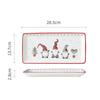 Christmas Ceramic Rectangular Plate Santa Relief Pattern Kitchen Household Tableware Shallow Plate Creative Western Steak Plate