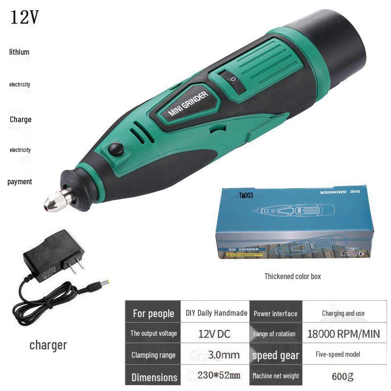 Electric Handheld Mini Grinder for Wood, Jade Carving & Polishing