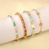 Mixed Color Bead Bracelet Female Fresh and Sweet Temperament Colored Stone Gold Bracelet Stainless Steel Bracelet