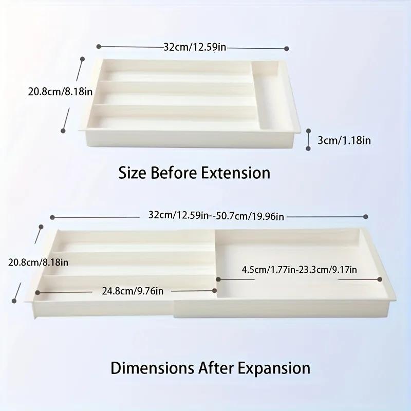 Kitchen Knife and Fork Storage Rack, Adjustable, Suitable for Cabinets As Well As Bathrooms and Bedrooms
