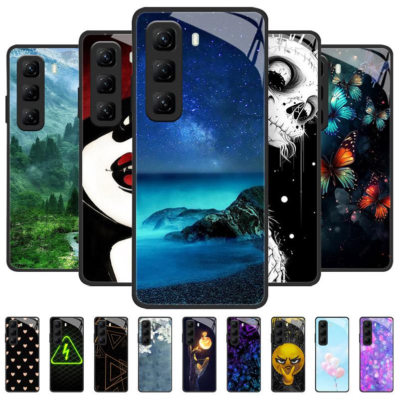 Für Infinix Hot 60 60i 60Pro Pro Plus Hülle X6886 Mode Luxus Gehärtetes Glas Handyhülle Für Infinix Hot60 Pro Plus Schutzhülle