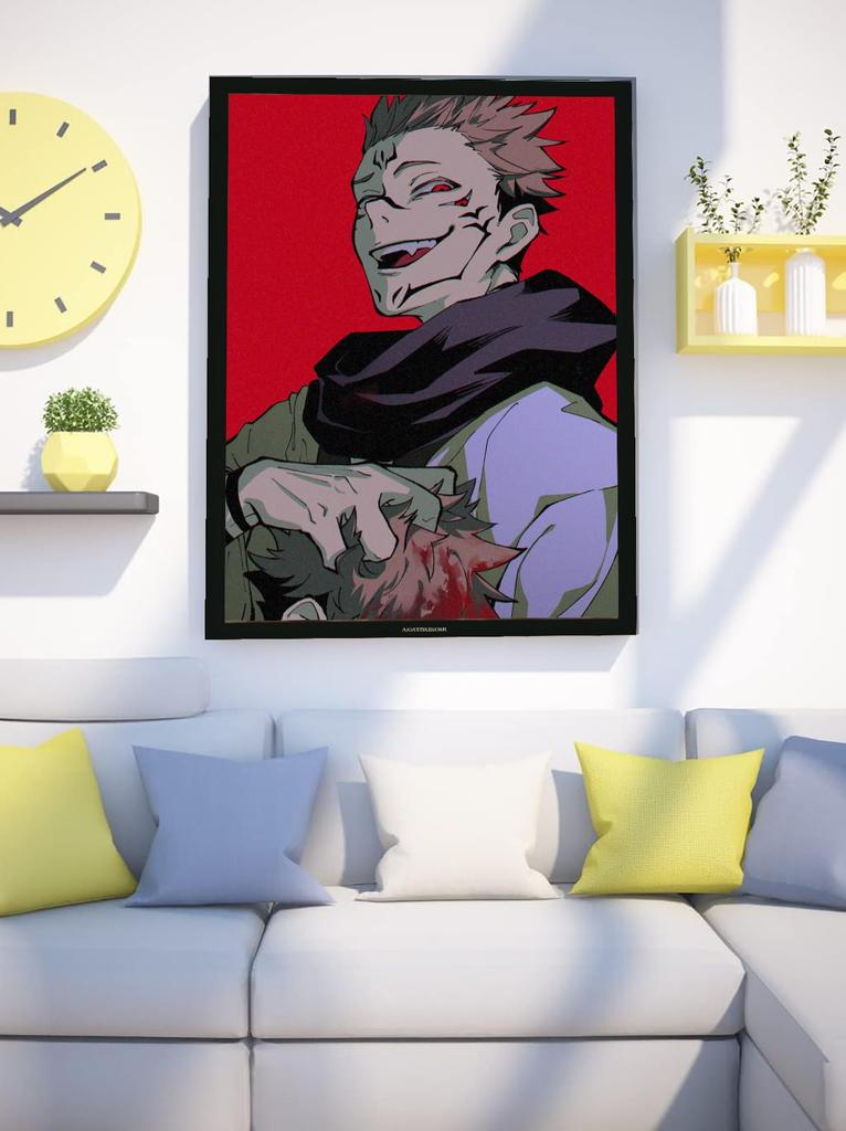 Cross Stitch Kit Set Jujutsu Kaisen 11CT 3 Strands 40X50cm Colorful Design DIY Sukuna Colorful Design For Beginners to Advanced Jujutsu Kaisen Fi