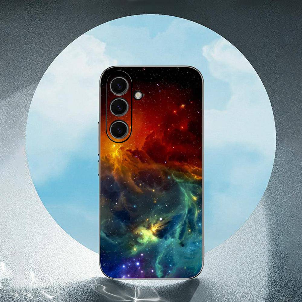 Colorful Space For Samsung Galaxy S23 S24 S25 Ultra S22 Plus S21 Black Soft Case Waterproof Soft Case