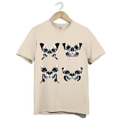 Skull Butterfly T-Shirt Unisex Gothic Horror Art Graphic Tee Dark Aesthetic Top