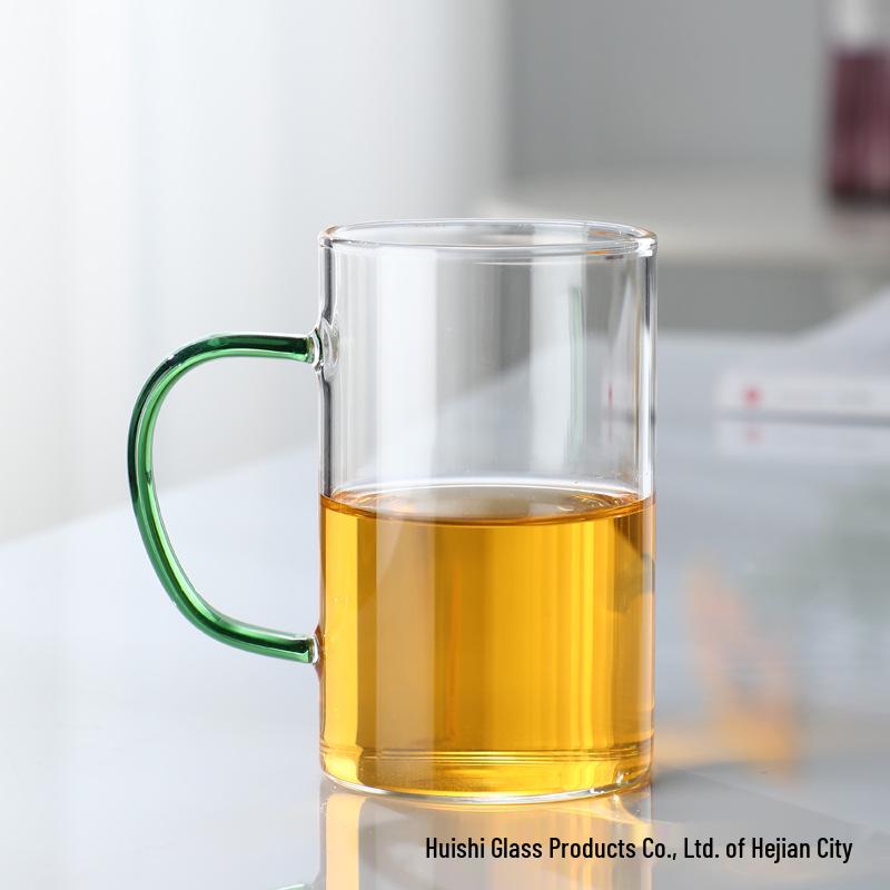 Colorful Handle Small High Borosilicate Glass Cup Set for Water, Juice & Tea Infusion