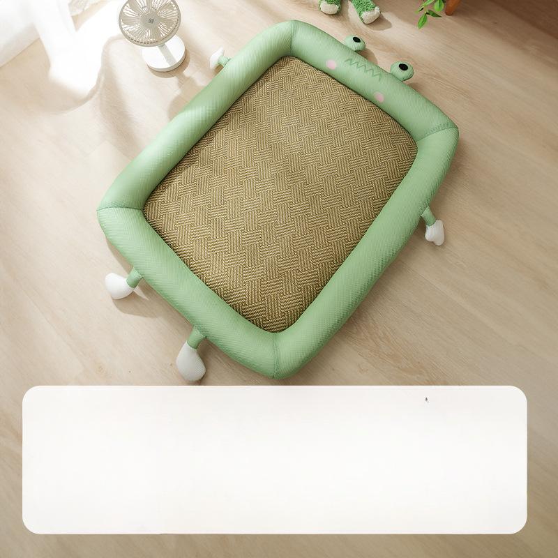 

Весенне-летний коврик для собак из ротанга с милым животным, дышащее прохладное гнездо, кошачье гнездо, плюшевая собачья кровать, коврик для домашних животных, принадлежности M 55*40