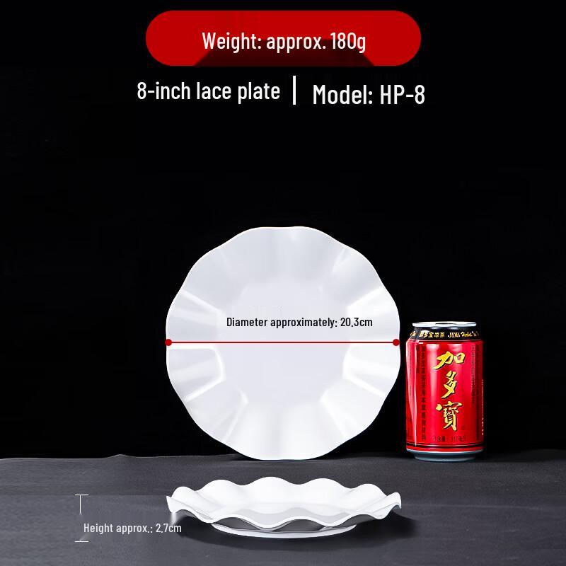 Commercial White Melamine Flared Edge Plate