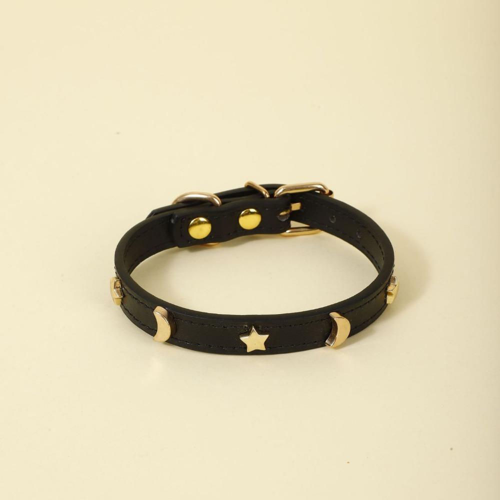 Pet collar Internet celebrity popular dog neck cover cat collar star moon model simple anti-bite metal buckle