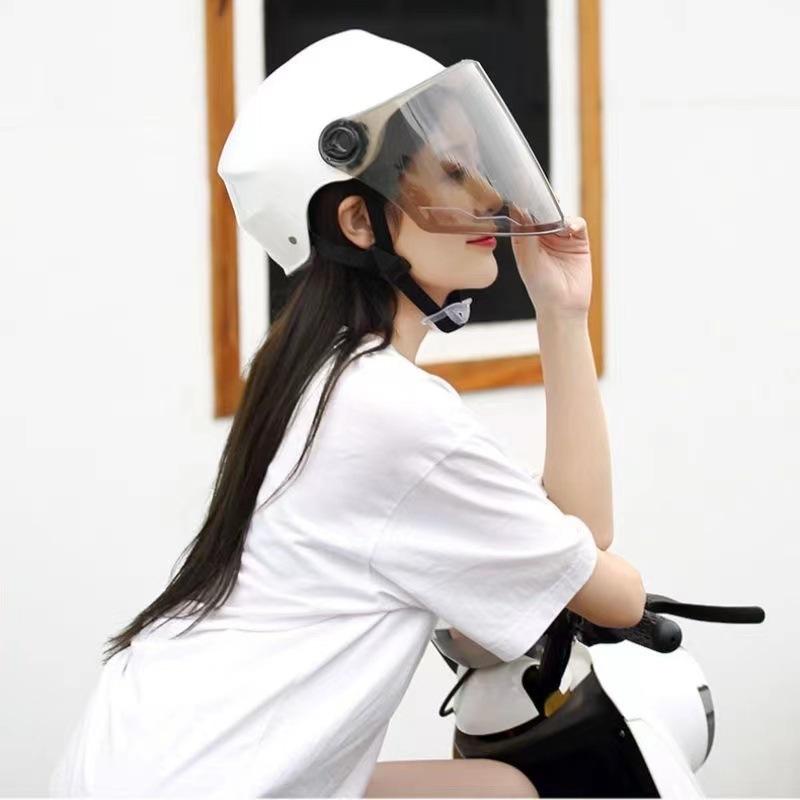 New Non-Electric Vehicle Helmet Men's and Women's Four Seasons Universal Battery Motorcycle Hard Hat Sunscreen Lightweight Half Helmet