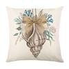VIKAMA Coastal Pillow Cover Seashell Conch Nautical Ocean Decorative Cushion Case for Beach House Sofa Patio Furniture