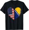 American Bosnian Flag Heart - Bosna Bosnian Roots USA Bosnia T-Shirt
