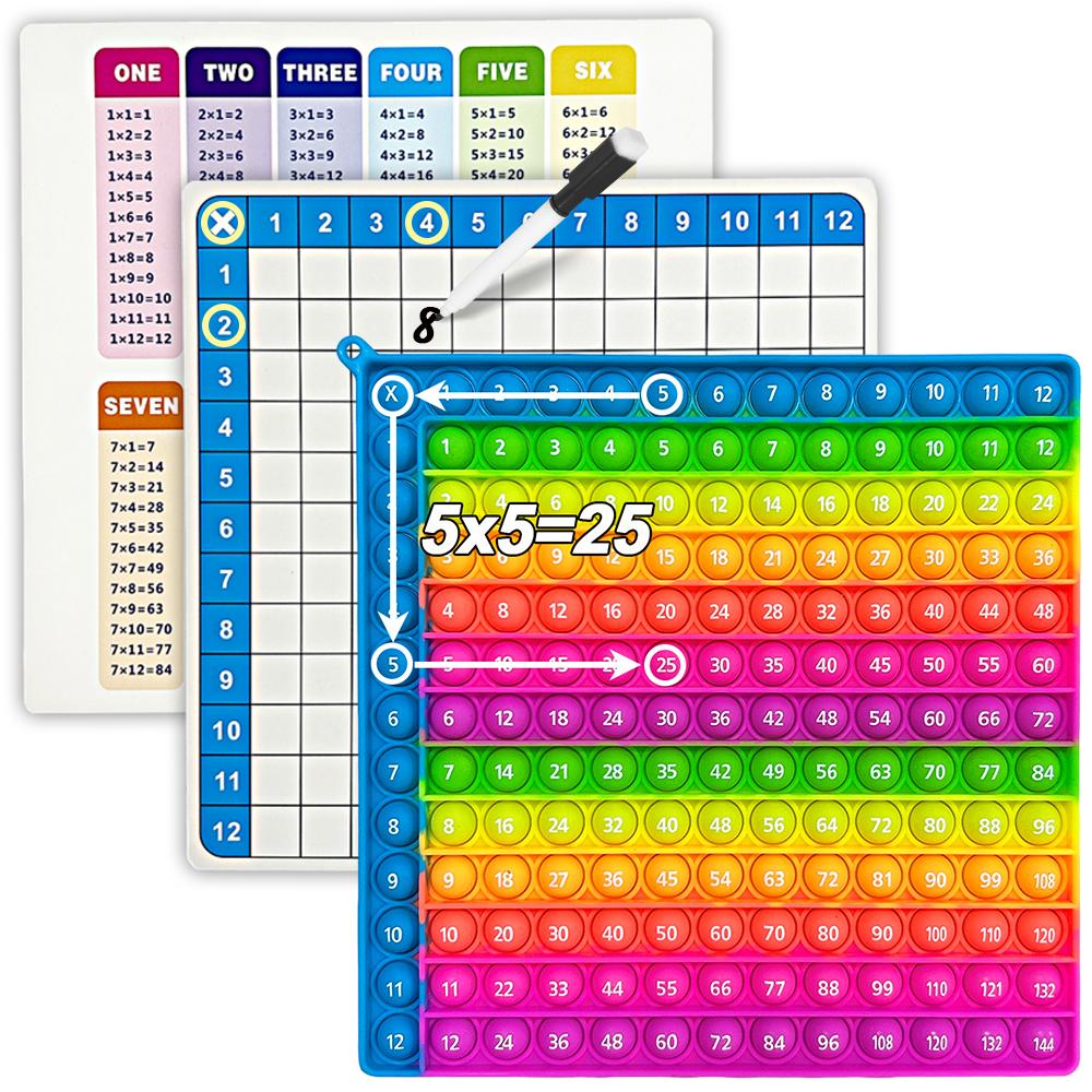 Math Fidget Toy Preschool Education Times Table Chart Multiplication Flash Card with Multi-Math Cards Learning Tool