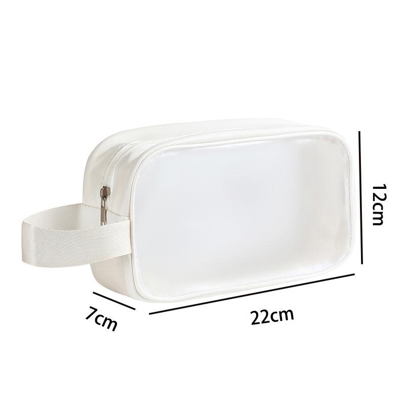 Pu Waterproof Cosmetic Bag Portable Large Capacity Transparent Wash Bag Travel Frosted Cosmetic Organizer Swimming Bag